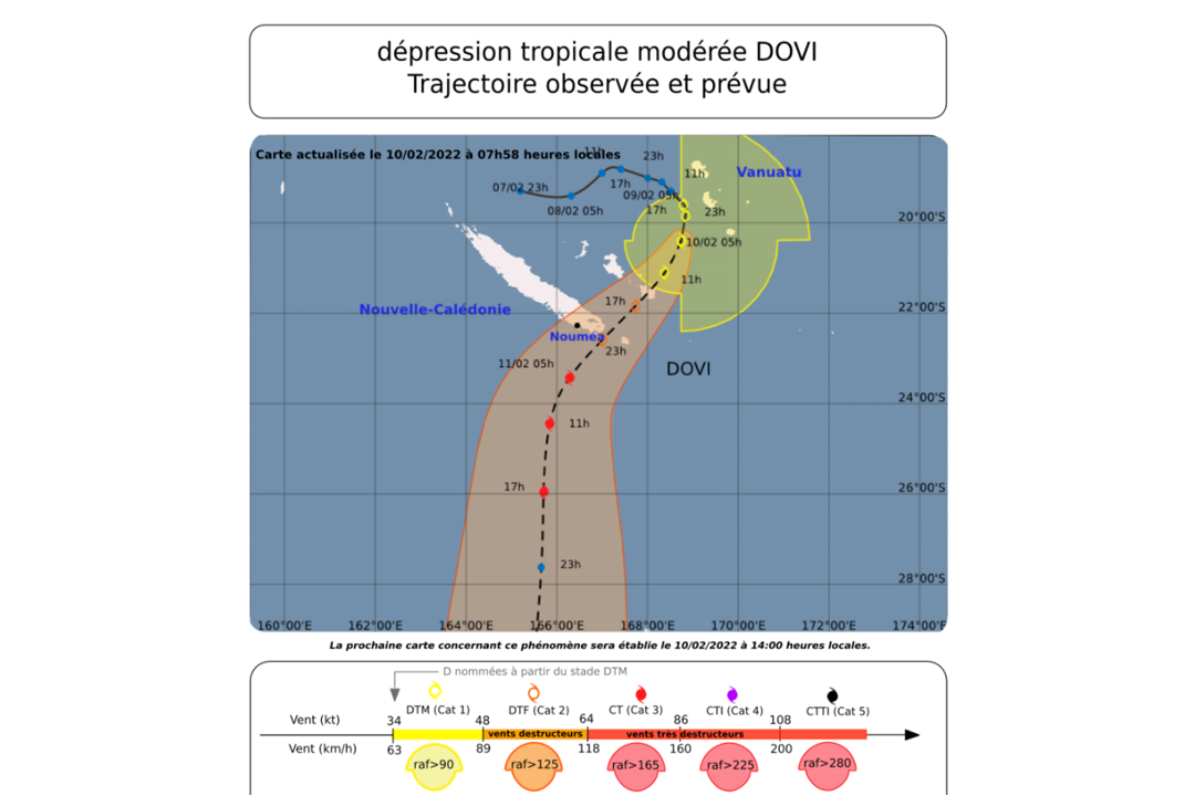 Dovi devrait atteindre le stade de dépression tropicale forte dans l’après-midi