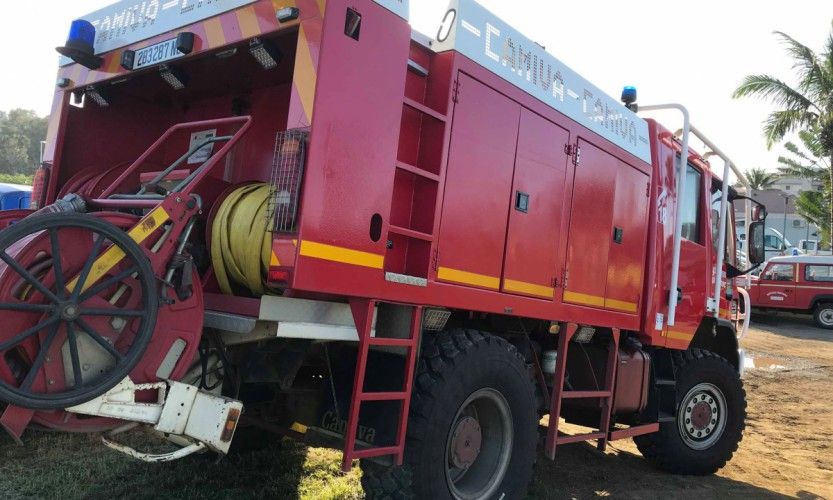 Feu. La RT1 coupée à Téné