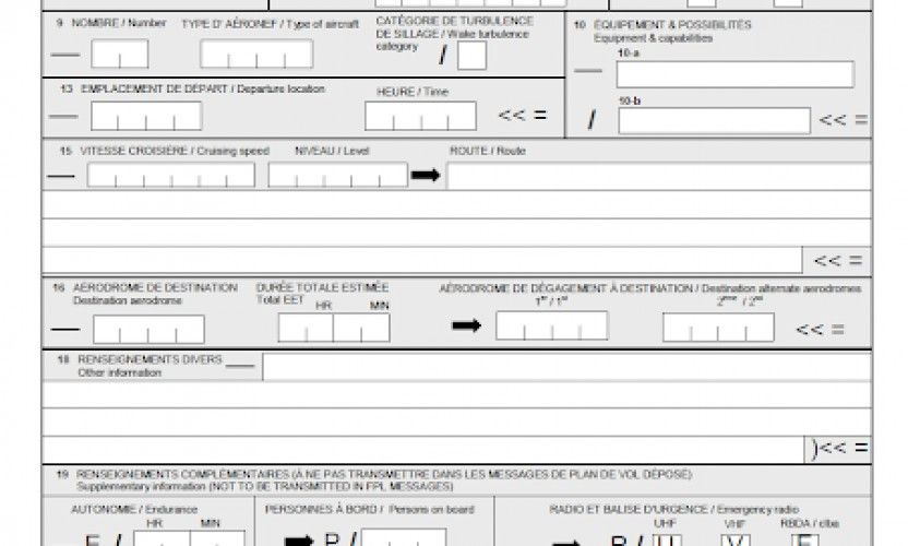 Le Plan de vol pas obligatoire