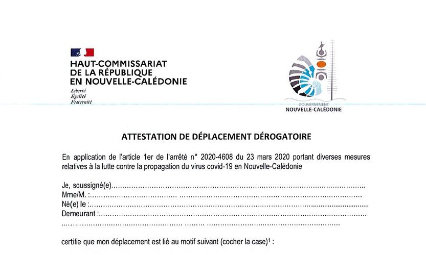 Nouvelle attestation de déplacement