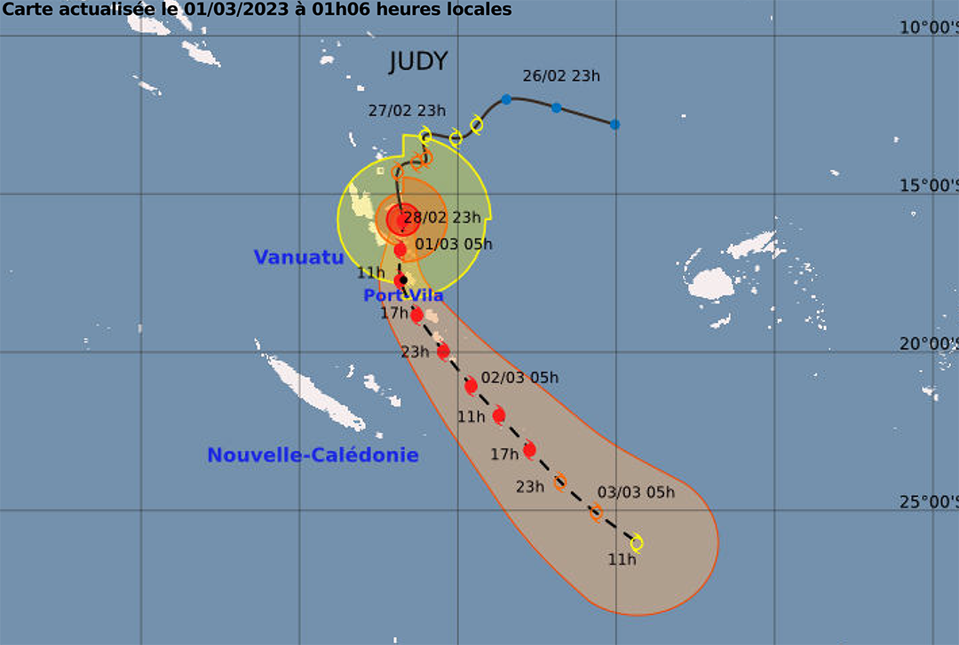 Judy : pré-alerte cyclonique déclenchée