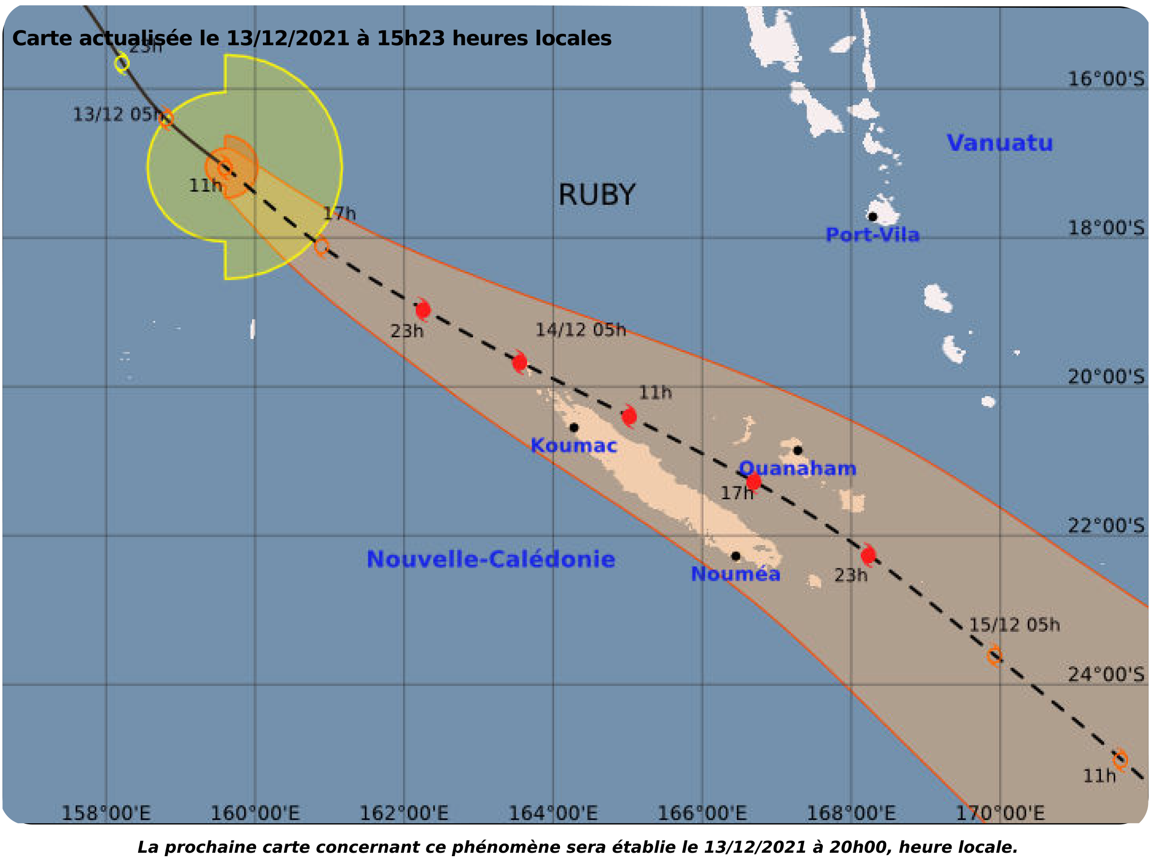 Alerte cyclonique niveau 2 à partir de 20h au Nord et 23h au Sud et aux Iles