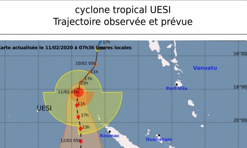 Uesi est devenu un cyclone