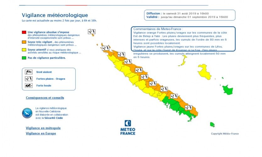 Vigilance Orange sur la côte Est